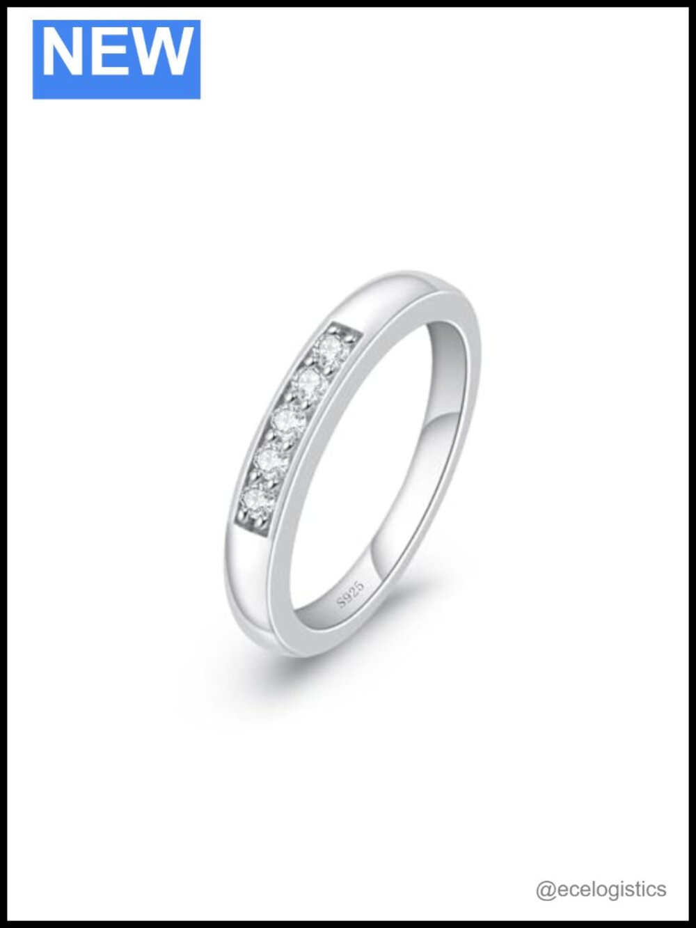 Moissanite 925 Sterling Silver Eternity Ring Set for Couples